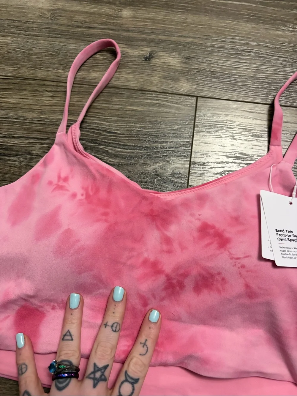 NWT Lululemon Cami Spaghetti-Strap Bra (Smoothie Wash Strawberry Multi)Size L/XL